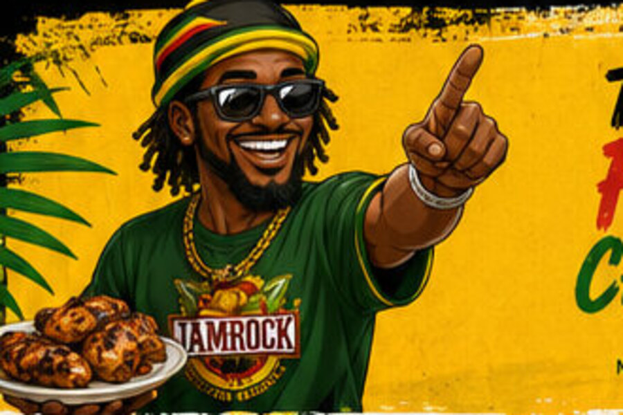 Jamrock Harvest festival host presenting Jamaican food